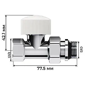 Комплект вентилей терморегулирующих прямых ½" в/н Royal Thermo Design хром RATVDP11212CH Комплект вентилей терморегулирующих прямых ½" в/н Royal Thermo Design хром RATVDP11212CH, 4