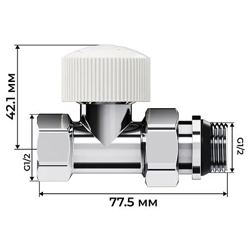 Комплект вентилей терморегулирующих прямых ½" в/н Royal Thermo Design хром RATVDP11212CH Комплект вентилей терморегулирующих прямых ½" в/н Royal Thermo Design хром RATVDP11212CH