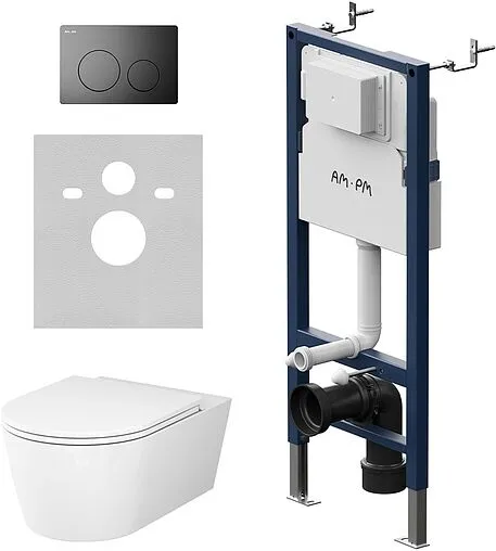 Комплект 6 в 1 Am.Pm Func FlashClean IS90138.8F1701 с кнопкой черный матовый