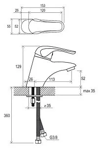 Смеситель для раковины Ravak Rosa хром X070022 Смеситель для раковины Ravak Rosa хром X070022, 2