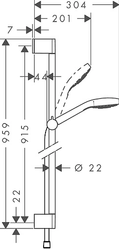 Душевая стойка Hansgrohe Croma Select S 110 Vario 3jet 90см хром/белый 26572400