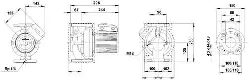 Насос циркуляционный Grundfos UPS 40-185 F 96430296