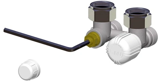 Узел нижнего подключения радиатора с байпасом терморегулирующий прямой ¾"ек x ¾"нг Far FV 1483