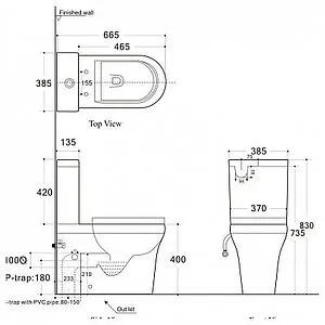 Чаша унитаза Aquanet Nova-C1 Rimless белый NOVA-C1 Чаша унитаза Aquanet Nova-C1 Rimless белый NOVA-C1, 2