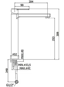 Смеситель для раковины Paffoni Ringo чёрный матовый RIN081NO, 2
