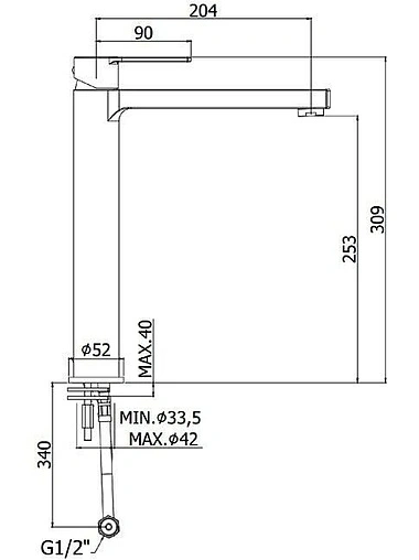 Смеситель для раковины Paffoni Ringo чёрный матовый RIN081NO