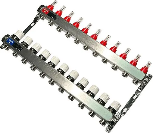 Группа коллекторная с расходомерами 11 отводов 1&quot;в/в x ¾&quot;ек Uni-fitt TECHNO 450W4311