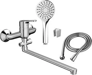 Смеситель для ванны с длинным изливом Dorff Norma хром D1095000 Смеситель для ванны с длинным изливом Dorff Norma хром D1095000, 1