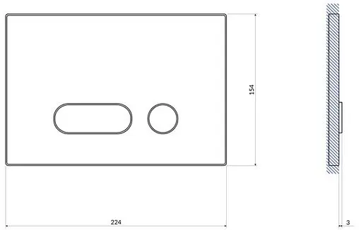 Клавиша смыва для унитаза Cersanit Intera 60176 кнопки/хром глянцевый, панель/стекло черный