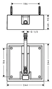 Скрытая часть для верхнего душа Hansgrohe Raindance 260/260 1jet 26471180, 2