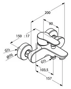 Смеситель для ванны Kludi Objekta хром 326530575 Смеситель для ванны Kludi Objekta хром 326530575, 2