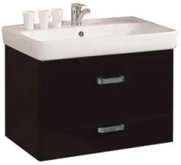 Тумба-умывальник подвесная Aquaton Америна 80 чёрный 1A1377K1AM950, 1