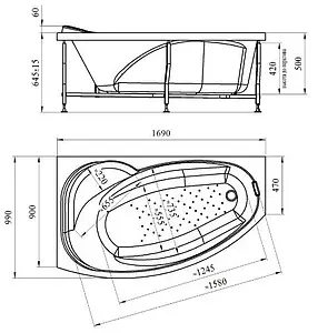 Ванна акриловая Radomir София 169х99 L 2-01-0-1-1-223 Ванна акриловая Radomir София 169х99 L 2-01-0-1-1-223, 2