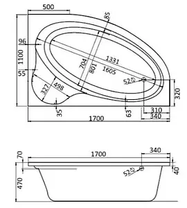 Ванна акриловая Santek Эдера 170x110 R 1WH111994 Ванна акриловая Santek Эдера 170x110 R 1WH111994, 2