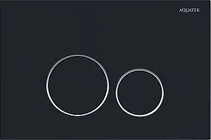 Клавиша смыва для унитаза Aquatek KDI-0000020 кнопки/черный матовый, кольца/хром глянцевый Клавиша смыва для унитаза Aquatek KDI-0000020 кнопки/черный матовый, кольца/хром глянцевый, 1