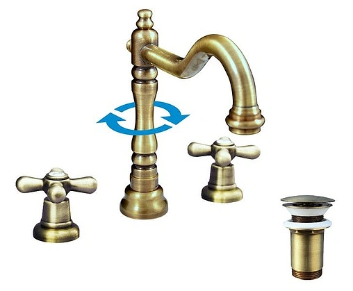 Смеситель для раковины Rav Slezak Morava retro бронза MK132.5SM