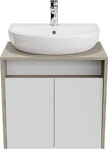 Тумба-умывальник подвесная Kerama Marazzi Pro 60 белый\дуб орегон PRO.60.2WHT+ Тумба-умывальник подвесная Kerama Marazzi Pro 60 белый\дуб орегон PRO.60.2WHT+, 1