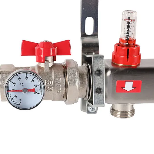 Группа коллекторная с расходомерами 12 отводов 1"в/в x ¾"ек Rommer RMS-1210-000012