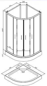 Кабина душевая 900x900мм Am.Pm Joy W85C-001-090GT, 2