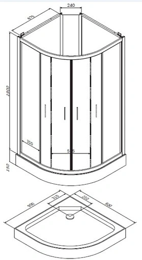 Кабина душевая 900x900мм Am.Pm Joy W85C-001-090GT