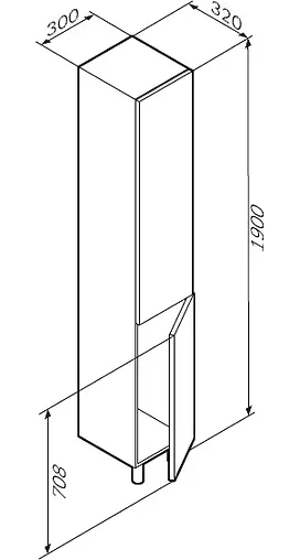 Шкаф-пенал напольный Am.Pm Gem 30 R глубокий синий M90CSR0306DM Шкаф-пенал напольный Am.Pm Gem 30 R глубокий синий M90CSR0306DM