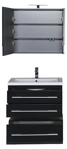 Шкаф-зеркало Aquanet Нота 75 чёрный 169190