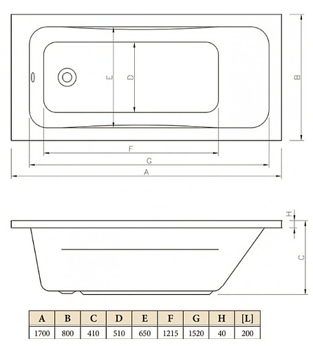Ванна акриловая C-bath Muse 170x80 CBQ011001
