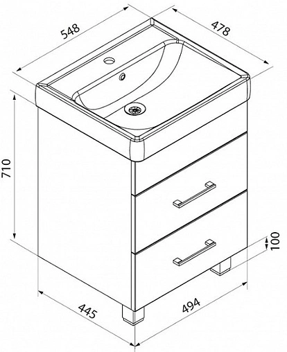 Тумба-умывальник напольная IDDIS Custo 55 белый CUS55W0i95+0045500i28