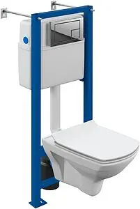 Комплект 6 в 1 Cersanit Carina XL CO DPL EO slim 64441 с кнопкой Corner хром глянцевый, 1