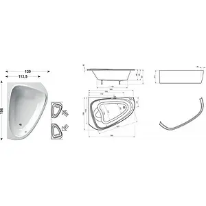 Ванна акриловая Ravak LOVE STORY II PU-PLUS P 196x139 C781000000, 4