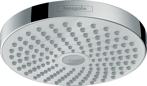 Лейка верхнего душа Hansgrohe Croma Select S 180 2jet EcoSmart белый/хром 26523400