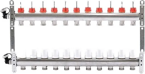 Группа коллекторная с расходомерами 11 отводов 1&quot;в/в x ¾&quot;ек Uni-fitt 450I4311