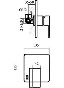 Гигиенический душ со смесителем Aquanet хром 00188197, 3