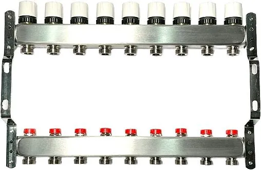 Группа коллекторная без расходомеров 9 отводов 1&quot;в/в x ¾&quot;ек Uni-fitt TECHNO 451W4309