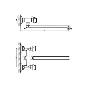Смеситель для ванны с длинным изливом Gross Aqua Forma хром 7016084C-35L(F) Смеситель для ванны с длинным изливом Gross Aqua Forma хром 7016084C-35L(F), 2