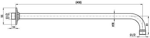 Держатель верхнего душа на стену Rav Slezak хром MD0150
