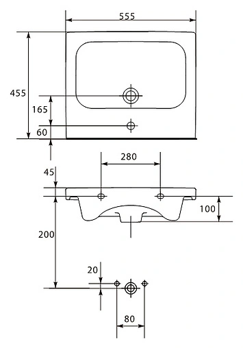 Раковина Cersanit Colour 55 белый S-UM-COL55/1-w Раковина Cersanit Colour 55 белый S-UM-COL55/1-w