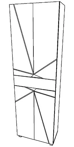 Шкаф-пенал напольный Домино Vector метрополитан грей/бетон серый DV6611P