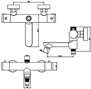 Термостат для ванны Swedbe Mercury чёрный матовый 9042B Термостат для ванны Swedbe Mercury чёрный матовый 9042B, 2