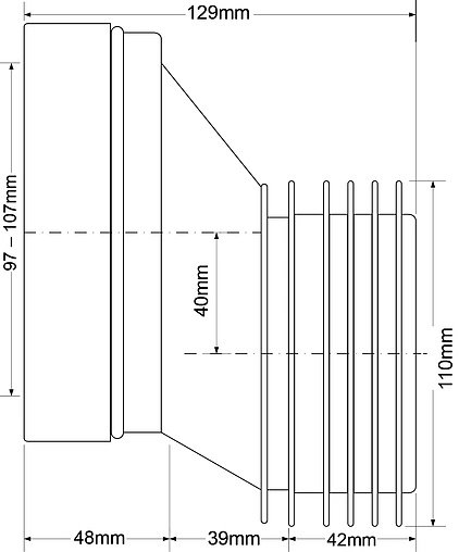 Патрубок для унитаза эксцентриковый Mc Alpine 40мм MRWC5 Патрубок для унитаза эксцентриковый Mc Alpine 40мм MRWC5