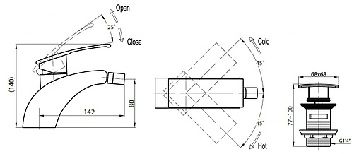 Смеситель для биде Cezares Turbolenza хром TURBOLENZA-BS-01