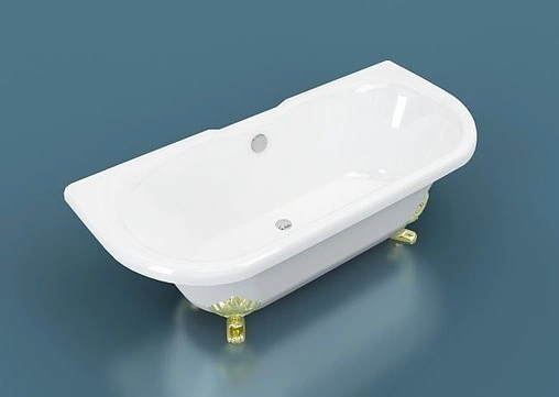 Ванна из искусственного камня Esse Capri 170x75 ножки золото