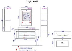 Тумба под умывальник подвесная Clarberg Logic T10/R белый LOG0110R Тумба под умывальник подвесная Clarberg Logic T10/R белый LOG0110R, 2
