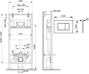 Инсталляция для подвесного унитаза Set 4 в 1 Am.Pm MasterFit I012710.0201 с кнопкой белый глянцевый Инсталляция для подвесного унитаза Set 4 в 1 Am.Pm MasterFit I012710.0201 с кнопкой белый глянцевый, 2