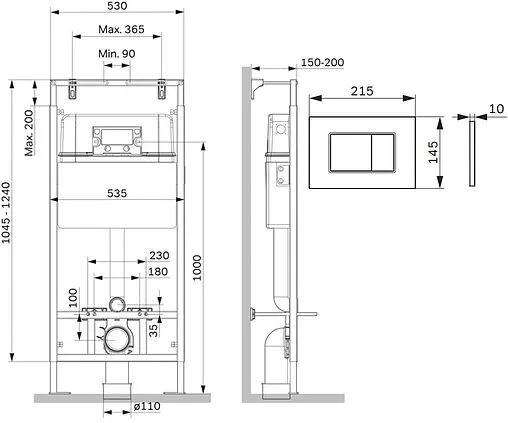 Инсталляция для подвесного унитаза Set 4 в 1 Am.Pm MasterFit I012710.0201 с кнопкой белый глянцевый Инсталляция для подвесного унитаза Set 4 в 1 Am.Pm MasterFit I012710.0201 с кнопкой белый глянцевый