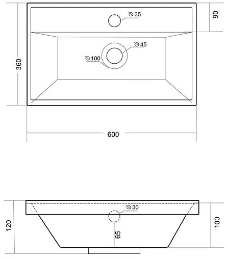Раковина Madera Classica Slim 60 белый 4627173210874