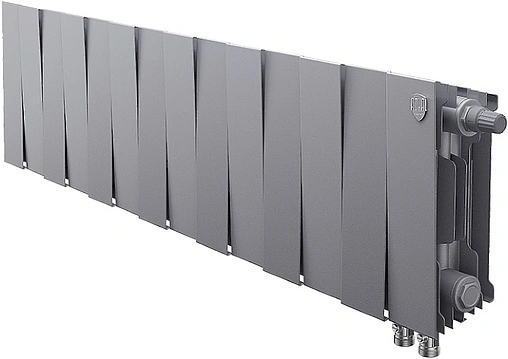 Радиатор биметаллический 14 секции нижнее правое подключение Royal Thermo PianoForte VD 200 Silver Satin RTPSSVDR20014