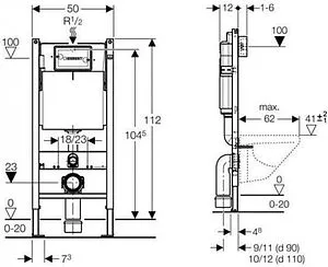 Комплект 5 в 1 Geberit iCon Rimfree 500.300.JQ.5 с кнопкой Sigma 01 115.770.JQ.5 хром матовый Комплект 5 в 1 Geberit iCon Rimfree 500.300.JQ.5 с кнопкой Sigma 01 115.770.JQ.5 хром матовый, 2
