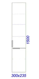 Шкаф-пенал подвесной Aqwella Brig 30 дуб седой Br.05.03/Gray Шкаф-пенал подвесной Aqwella Brig 30 дуб седой Br.05.03/Gray, 2