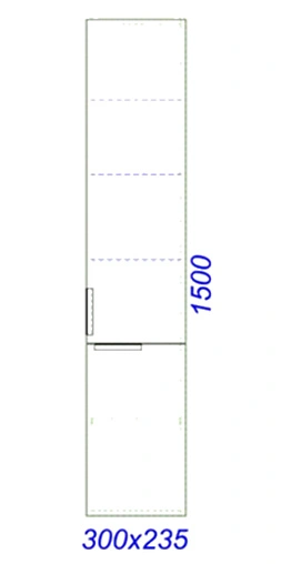 Шкаф-пенал подвесной Aqwella Бриг 30 дуб седой Br.05.03/Gray